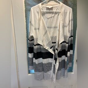 LOFT Monochrome Striped Cardigan